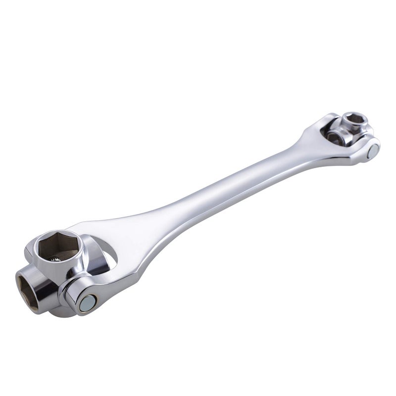 Lichamp 8-in-1 Socket Wrench Metric 8-21mm, Flexible Dog Bone Multi Functional Household Universal Hexagon Spanner, 360 Degree Rotating Head - Image 1